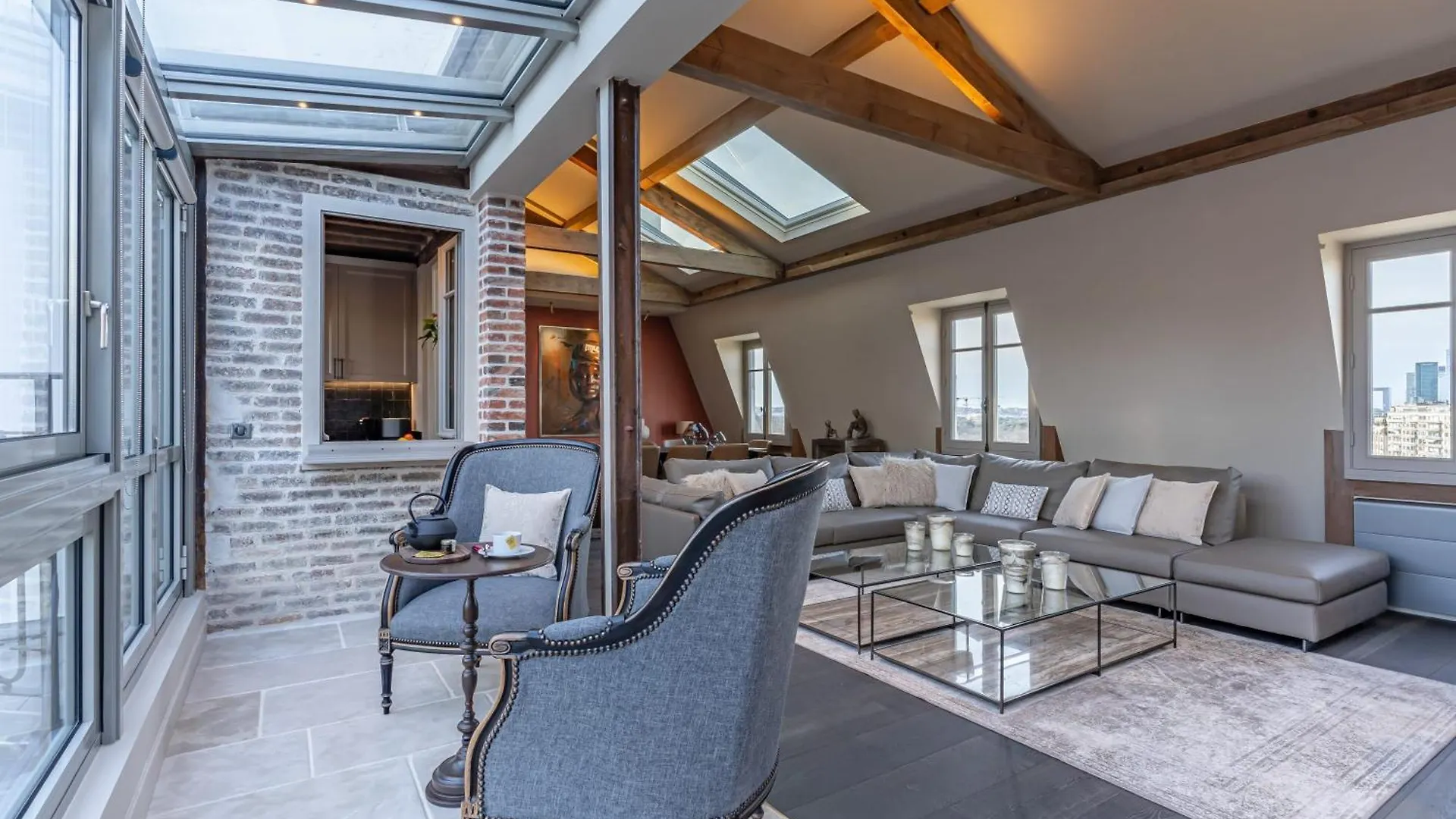 Daire Lovely Penthouse Apt With Terrasse Paris